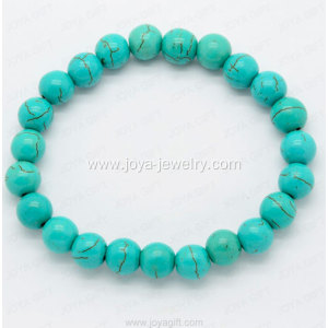 8MM Turquoise round beads bracelet brilliant fashion bangles